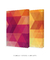 Quadros Decorativos Abstratos Rosa e Amarelo - Composição com 2 Quadros - comprar online