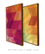 Quadros Decorativos Abstratos Rosa e Amarelo - Composição com 2 Quadros - loja online