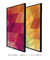 Quadros Decorativos Abstratos Rosa e Amarelo - Composição com 2 Quadros
