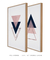 Quadros Decorativos Escandinavos Triângulos Rosa - Composição com 2 Quadros - comprar online