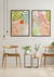 Quadros Decorativos Folhagens Laranja e Verde - Composição com 2 Quadros