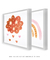 Quadros Decorativos Infantis Arco-Íris Nuvem Laranja Aquarela - Composição com 2 Quadros - loja online