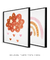 Quadros Decorativos Infantis Arco-Íris Nuvem Laranja Aquarela - Composição com 2 Quadros