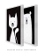 Quadros Decorativos Infantis Gato Branco e Urso Branco - Composição com 2 Quadros - Quadros Incríveis