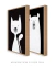Quadros Decorativos Infantis Gato Branco e Urso Branco - Composição com 2 Quadros