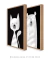 Quadros Decorativos Infantis Gato Branco e Urso Branco - Composição com 2 Quadros - comprar online