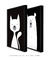 Imagem do Quadros Decorativos Infantis Gato Branco e Urso Branco - Composição com 2 Quadros