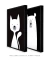 Imagem do Quadros Decorativos Infantis Gato Branco e Urso Branco - Composição com 2 Quadros