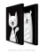 Quadros Decorativos Infantis Gato Branco e Urso Branco - Composição com 2 Quadros - loja online