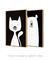 Quadros Decorativos Infantis Gato Branco e Urso Branco - Composição com 2 Quadros - loja online