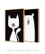 Quadros Decorativos Infantis Gato Branco e Urso Branco - Composição com 2 Quadros - loja online