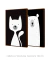 Imagem do Quadros Decorativos Infantis Gato Branco e Urso Branco - Composição com 2 Quadros