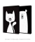 Quadros Decorativos Infantis Gato Branco e Urso Branco - Composição com 2 Quadros
