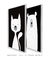 Quadros Decorativos Infantis Gato Branco e Urso Branco - Composição com 2 Quadros - Quadros Incríveis