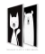 Quadros Decorativos Infantis Gato Branco e Urso Branco - Composição com 2 Quadros - Quadros Incríveis