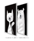 Quadros Decorativos Infantis Gato Branco e Urso Branco - Composição com 2 Quadros