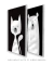 Quadros Decorativos Infantis Gato Branco e Urso Branco - Composição com 2 Quadros