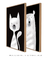 Imagem do Quadros Decorativos Infantis Gato Branco e Urso Branco - Composição com 2 Quadros