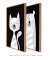 Imagem do Quadros Decorativos Infantis Gato Branco e Urso Branco - Composição com 2 Quadros