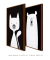 Quadros Decorativos Infantis Gato Branco e Urso Branco - Composição com 2 Quadros