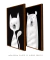 Quadros Decorativos Infantis Gato Branco e Urso Branco - Composição com 2 Quadros - comprar online