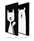 Imagem do Quadros Decorativos Infantis Gato Branco e Urso Branco - Composição com 2 Quadros