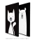 Imagem do Quadros Decorativos Infantis Gato Branco e Urso Branco - Composição com 2 Quadros