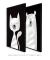 Quadros Decorativos Infantis Gato Branco e Urso Branco - Composição com 2 Quadros - loja online