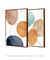 Quadros Decorativos Manchas Orgânicas Aquarela - Composição com 2 Quadros