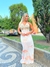 Vestido longo detalhe croche - comprar online