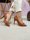 Scarpin Corrente Cibele rust laranja
