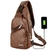 Carregamento USB Saco Peito Com Fone Headset Mens Multifunções Única Strap An na internet