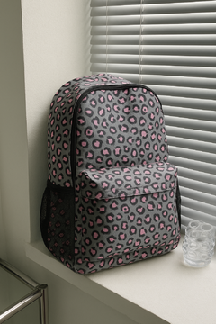 Mochila print rosa con gris - comprar online