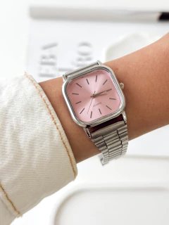 Reloj capri plateado (f.rosa)