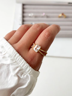 Anillo diamante cuadrado talle 20/21