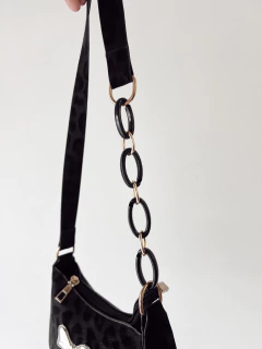 Mini bag moño con cadena importada (negra) - comprar online