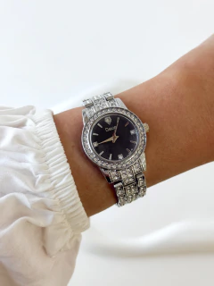 Reloj Arely plateado (f.negro) - comprar online