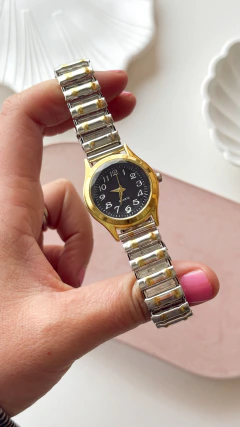 Reloj lina plat con dorado f.negro (chico) - comprar online