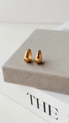 Aros acero dorado gota - comprar online