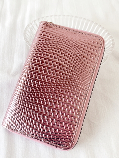Billetera trenza mediana (rosa metalizado) - comprar online