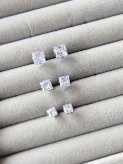 Aros strass cuadrados - comprar online