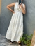 VESTIDO LARGO BORDADO ESCOTE V CON CANUTILLO (ART 091) - comprar online