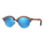 Lentes de Sol Ray-Ban Clubmaster 4246M 1180/7q Madera Clara/Azul Degrade