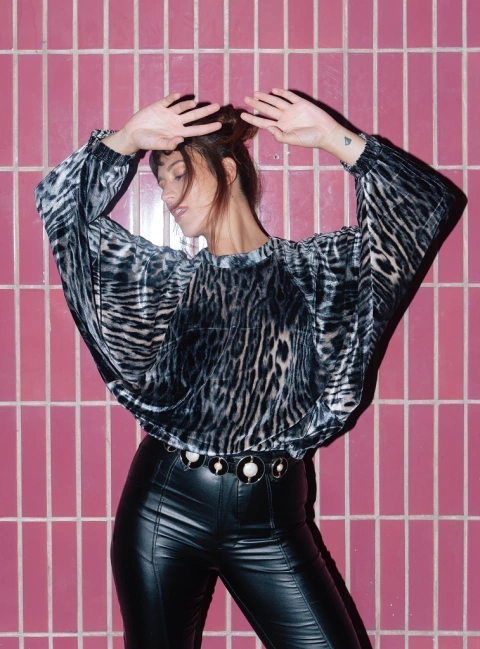 Blusão velvet jaguar