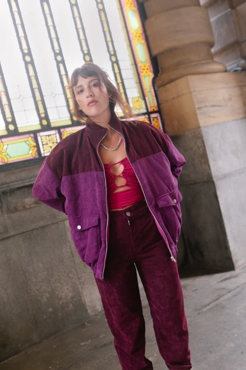 Calça baggy cotelê