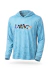 Remera NeoDry Estampada Capucha Hombre UPF 50+ - Celeste lateral microperforado