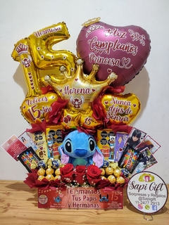 15 AÑOS STITCH Y ROSAS - comprar online
