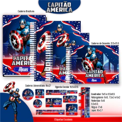 Capitão América - Caderno com folhas decoradas - 15,5 x 21,5 cm na internet