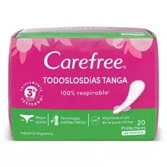 Protectores Diarios CAREFREE SIN PERFUME TANGA x20u.