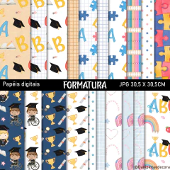Kit Digital Formatura Aquarela PNG - Elementos Acadêmicos- Uso Comercial na internet